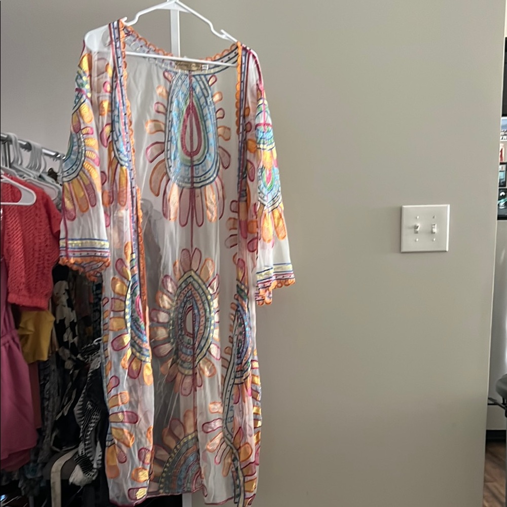 Ashley Taylor Orange Long Sleeve Dolman Sundress